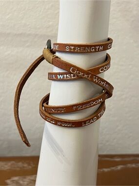 Good Works Brown Leather Wrap Bracelet Watch-Style Accessory